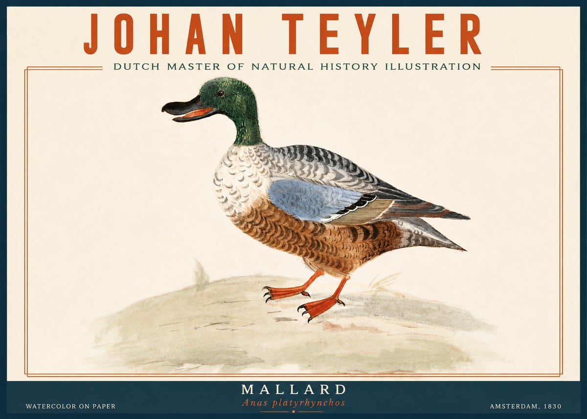 Johan Teyler A Study of a Duck No6 - Poster
