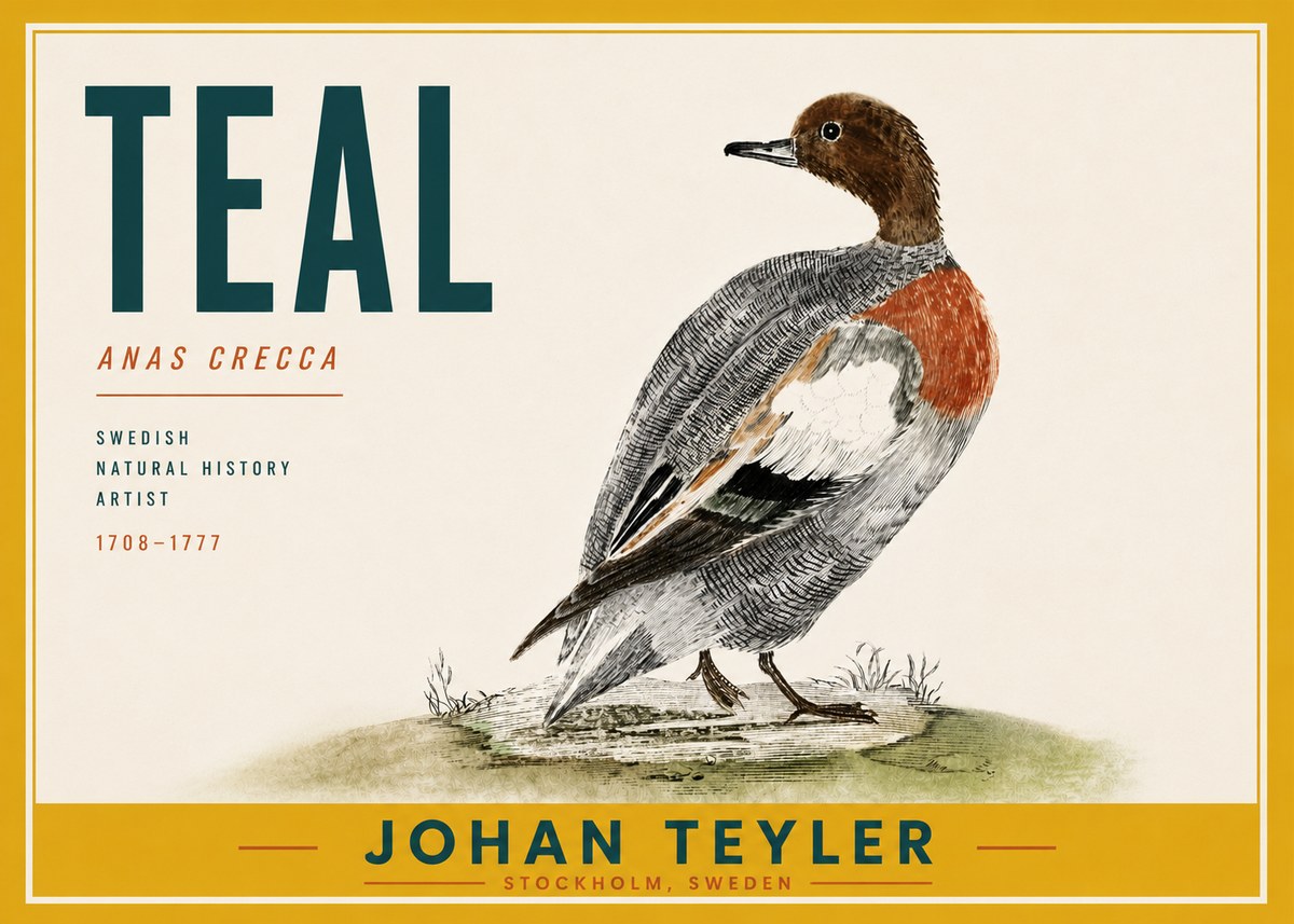 Johan Teyler Teal No6 - Poster