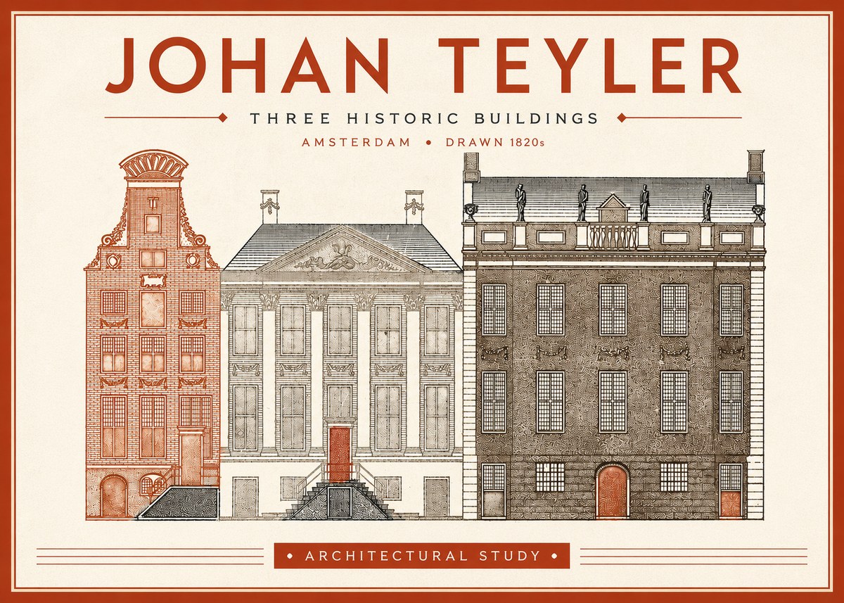 Johan Teyler Three Historic Buildings No4 - Poster