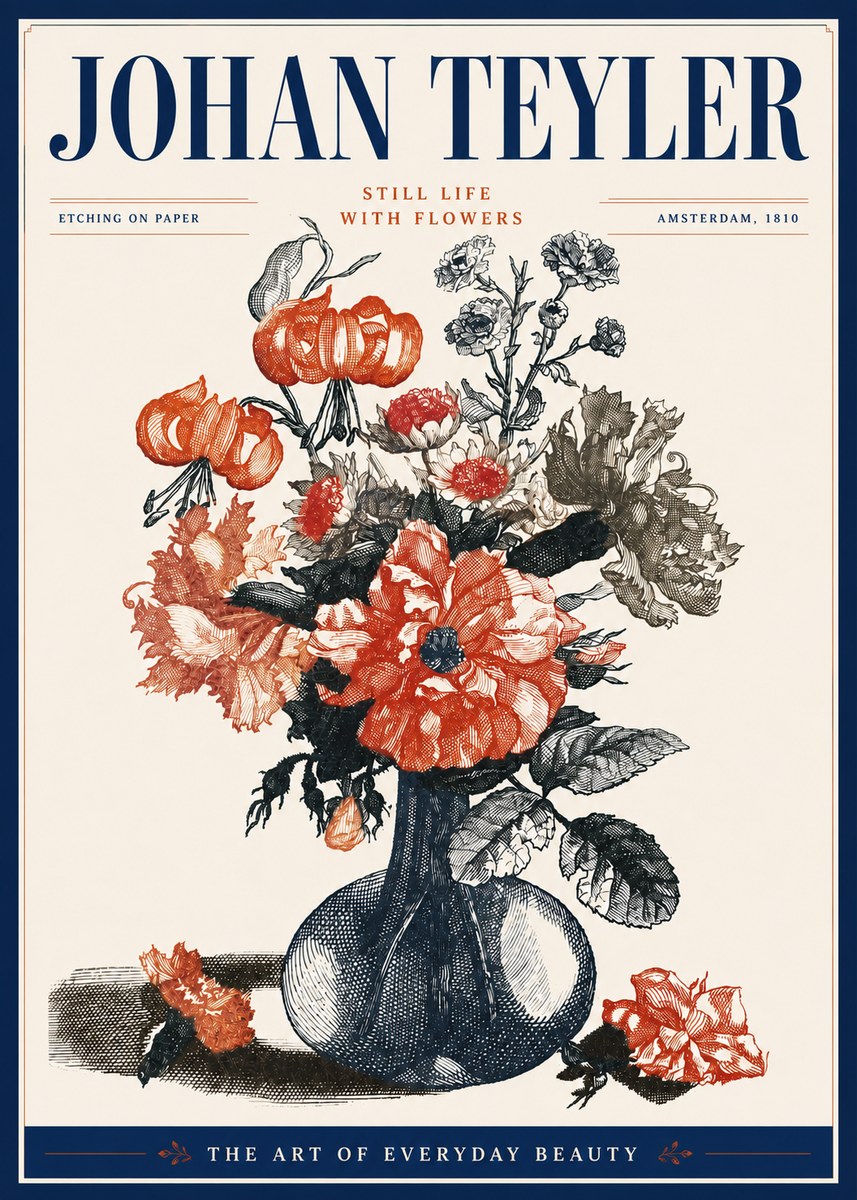 Johan Teyler Still Life with Flowers No5 - Poster