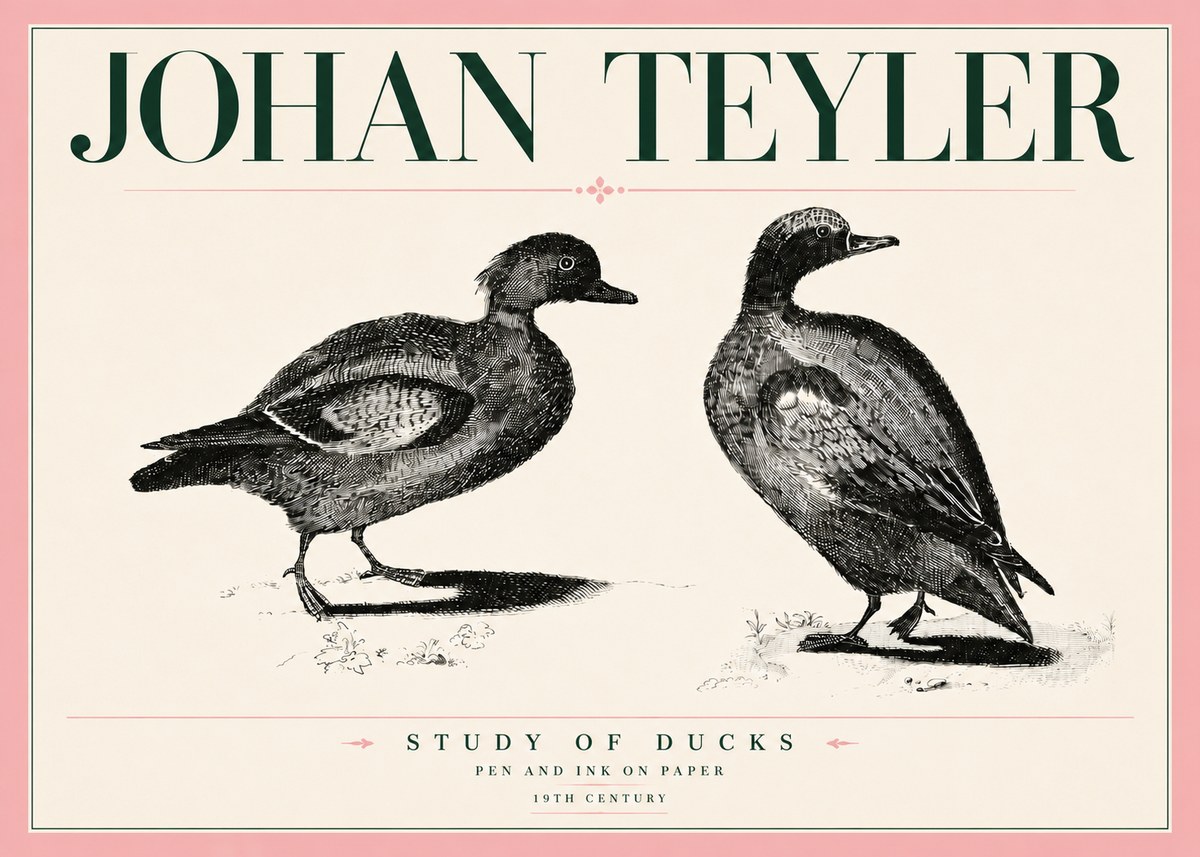 Johan Teyler Study of Ducks No5 - Poster