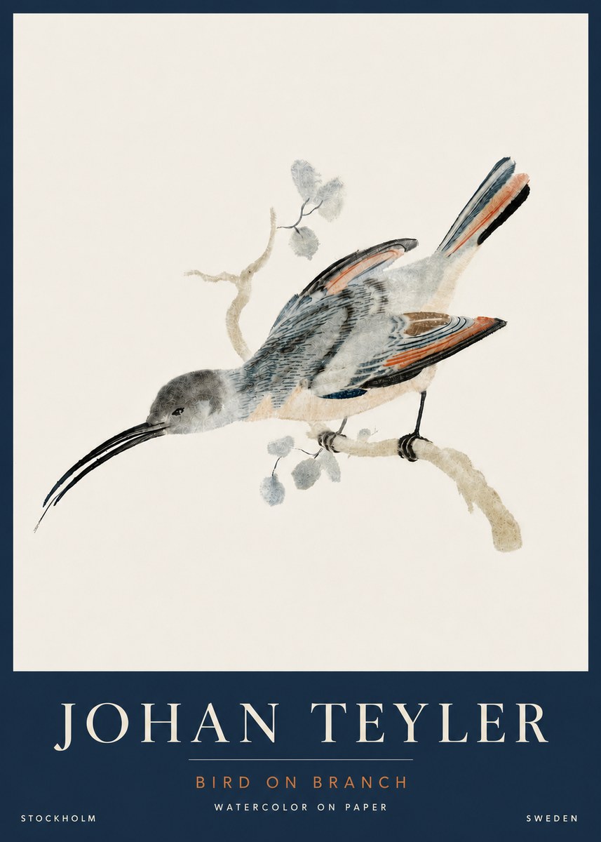 Johan Teyler Bird on Branch I No5 - Poster