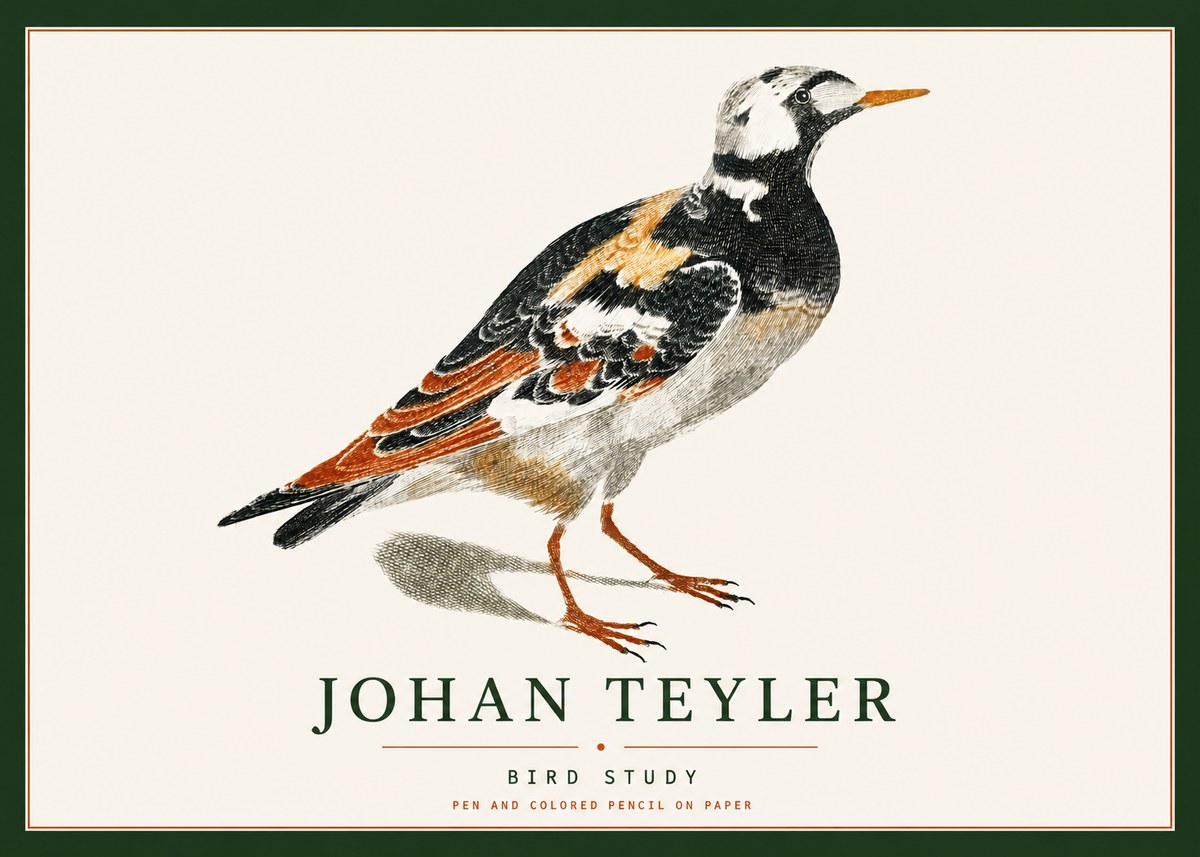 Johan Teyler Bird Study IV No4 - Poster