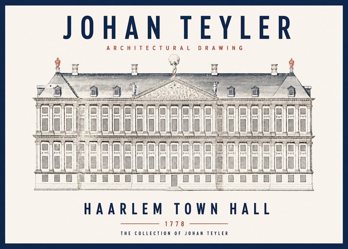 Johan Teyler Haarlem Town Hall - Elevation - 1778 No3 - Poster