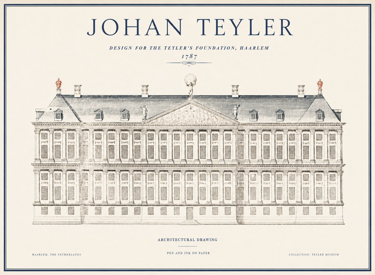 Johan Teyler Haarlem Town Hall - Elevation - 1778 No5 - Poster