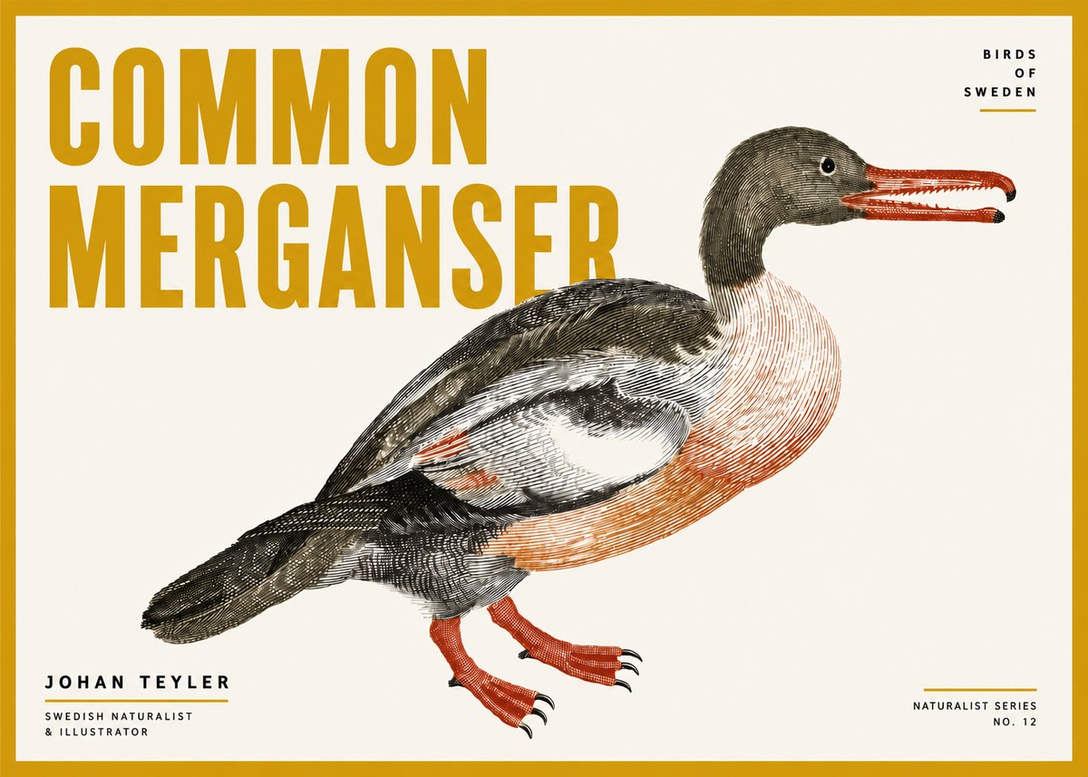 Johan Teyler Common Merganser No4 - Poster