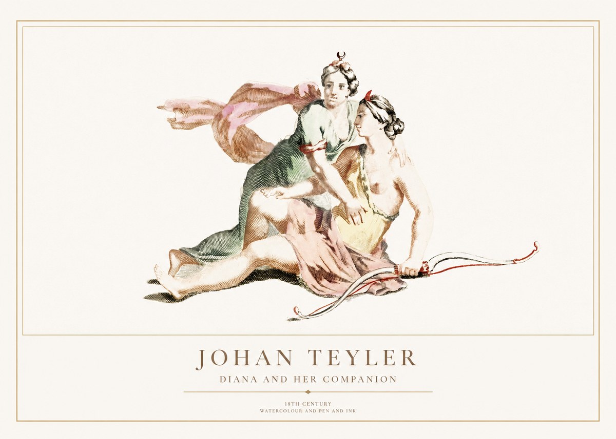 Johan Teyler Diana and Her Companion No1 - Poster