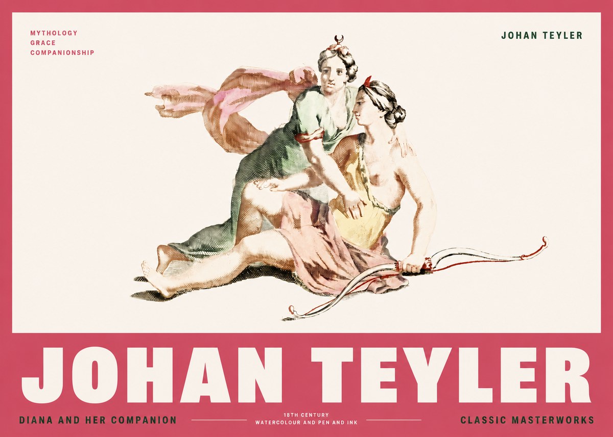 Johan Teyler Diana and Her Companion No2 - Poster