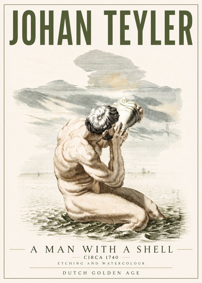 Johan Teyler A Man with a Shell No4 - Poster