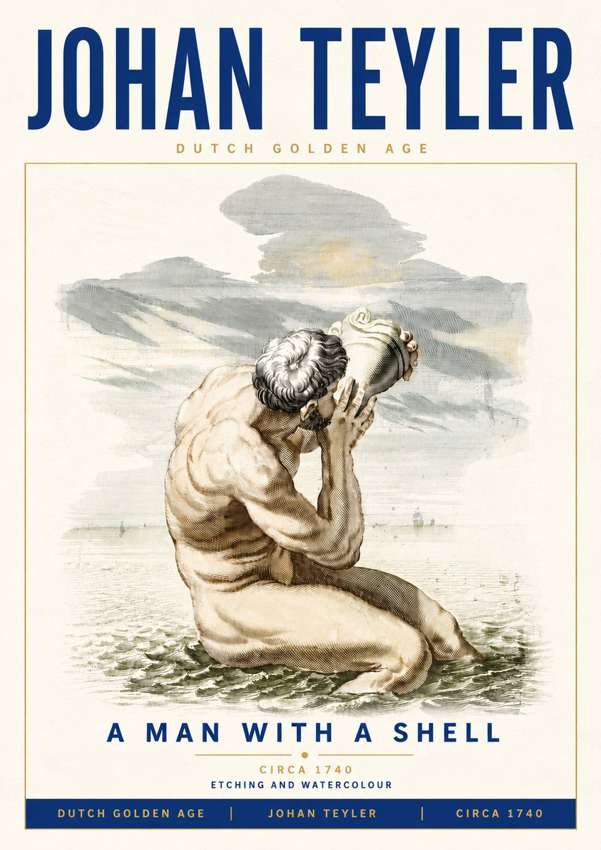Johan Teyler A Man with a Shell No6 - Poster