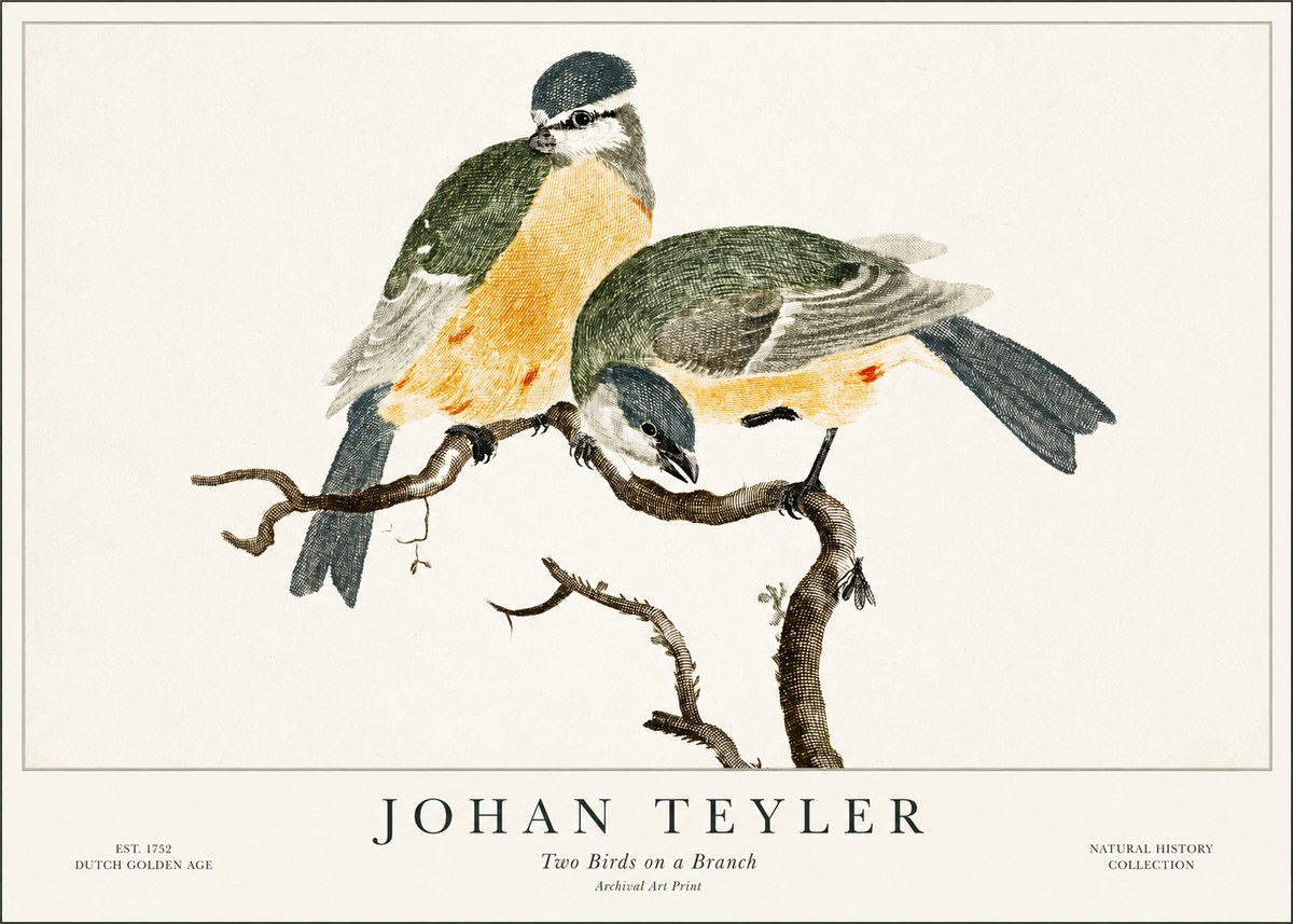 Johan Teyler Two Birds on a Branch No1 - Poster