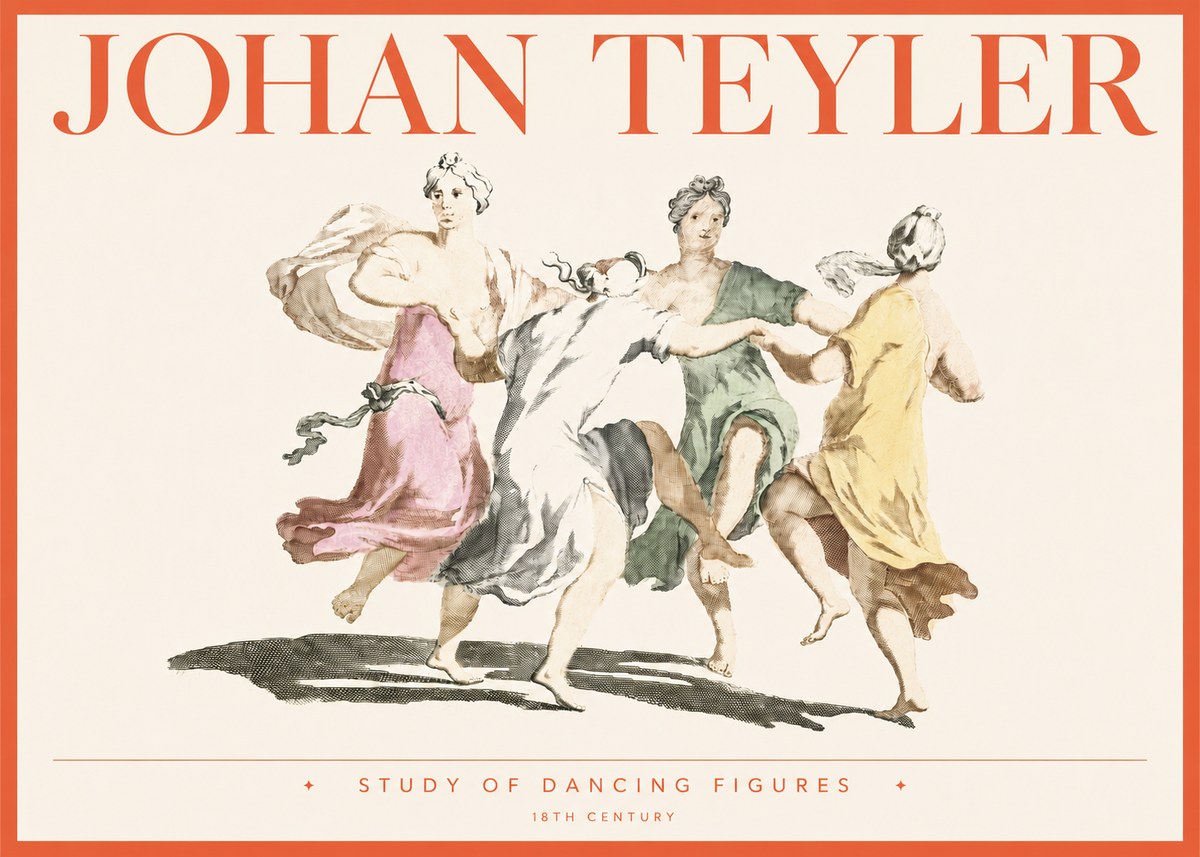 Johan Teyler Study of Dancing Figures No4 - Poster