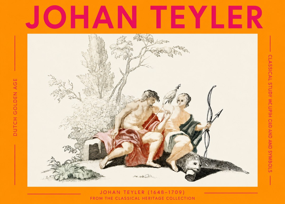 Johan Teyler Classical Study with Cupid and Symbols No2 - Poster