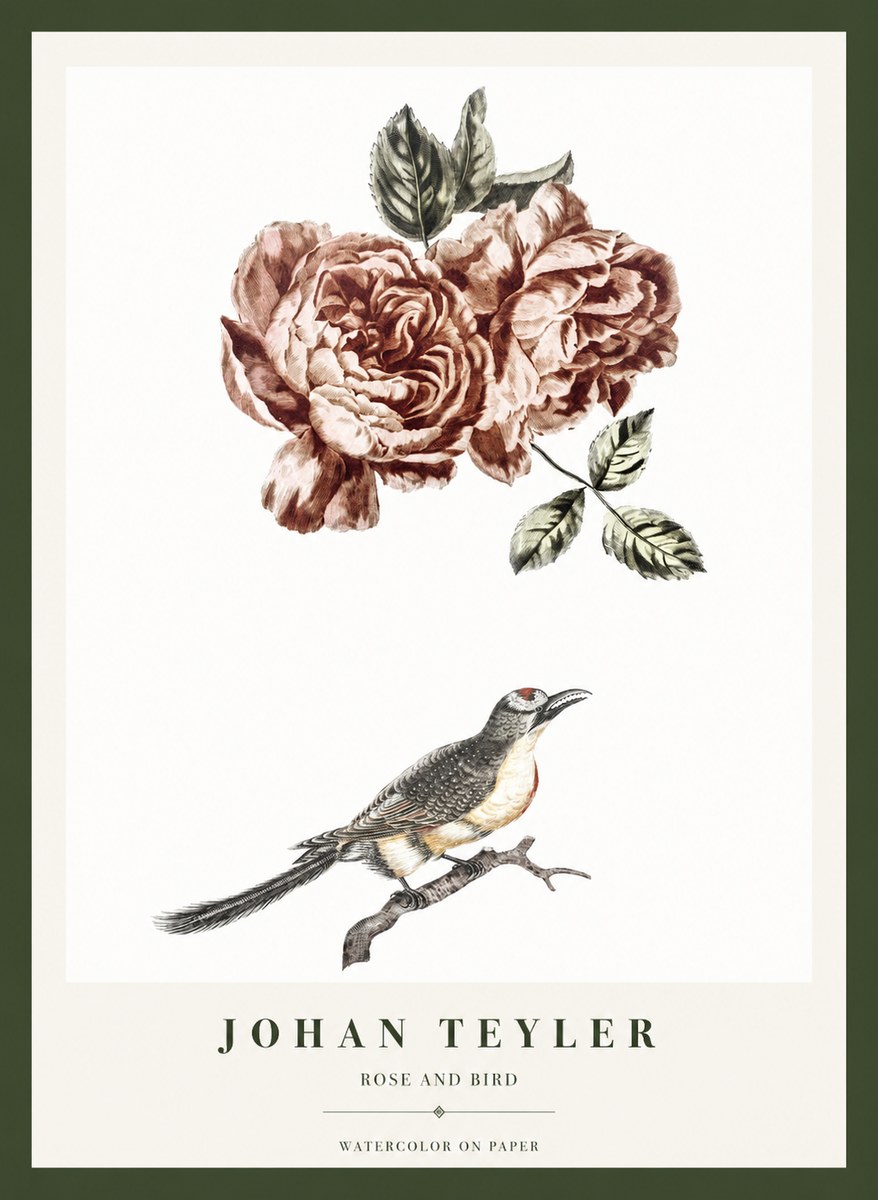Johan Teyler Rose and Bird II No1 - Poster