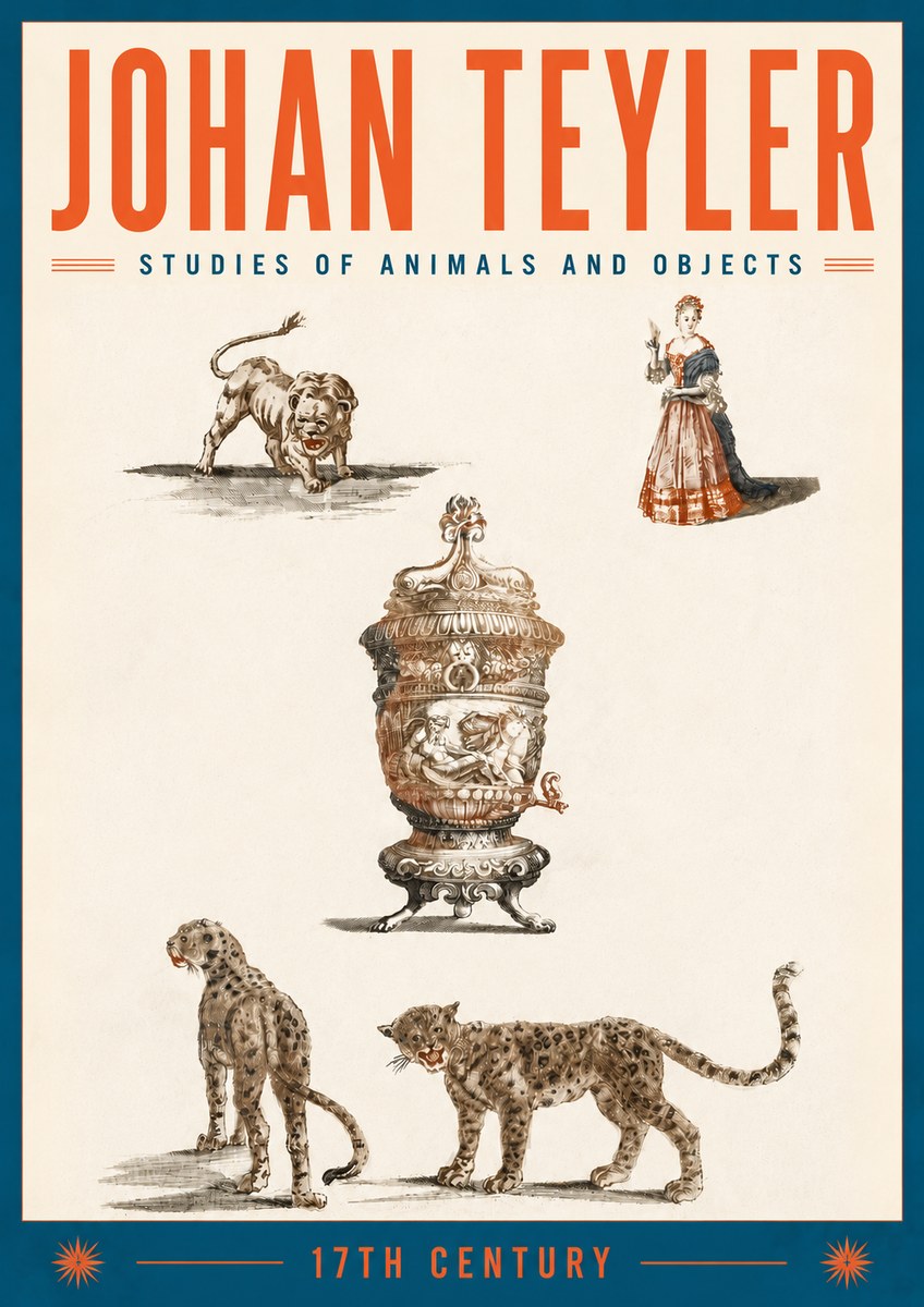 Johan Teyler Studies of Animals and Objects No6 - Poster
