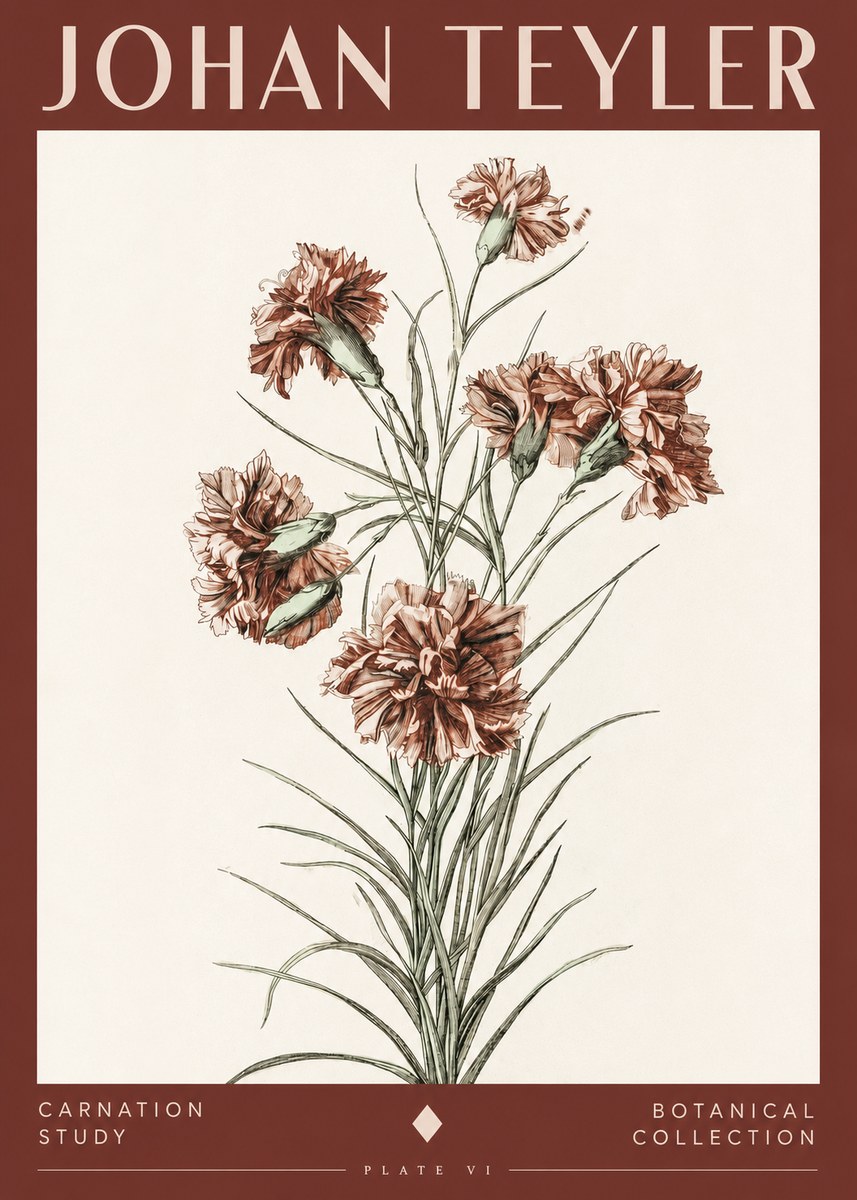 Johan Teyler Carnation Study No2 - Poster
