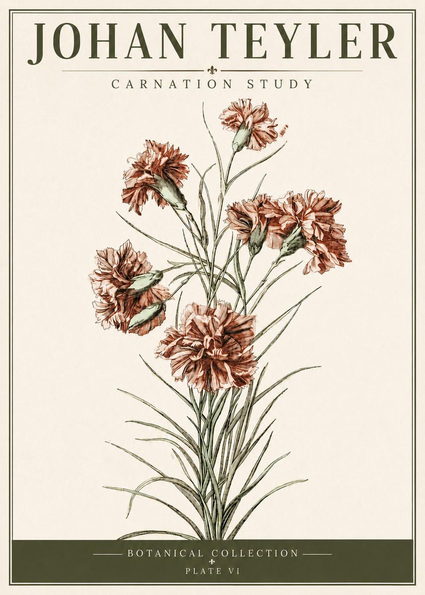 Johan Teyler Carnation Study No6 - Poster