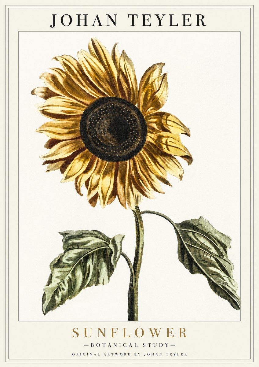 Johan Teyler Sunflower - Botanical Study No1 - Poster