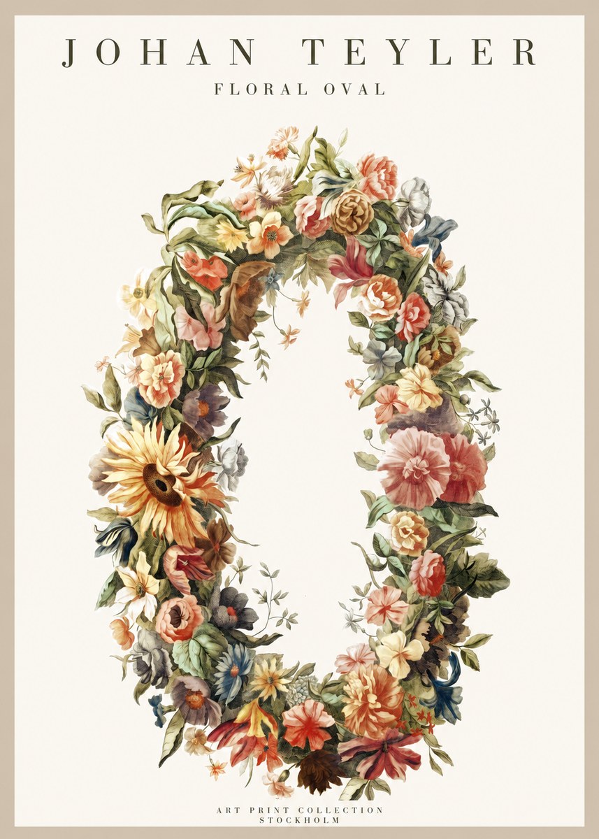 Johan Teyler Floral Oval No1 - Poster