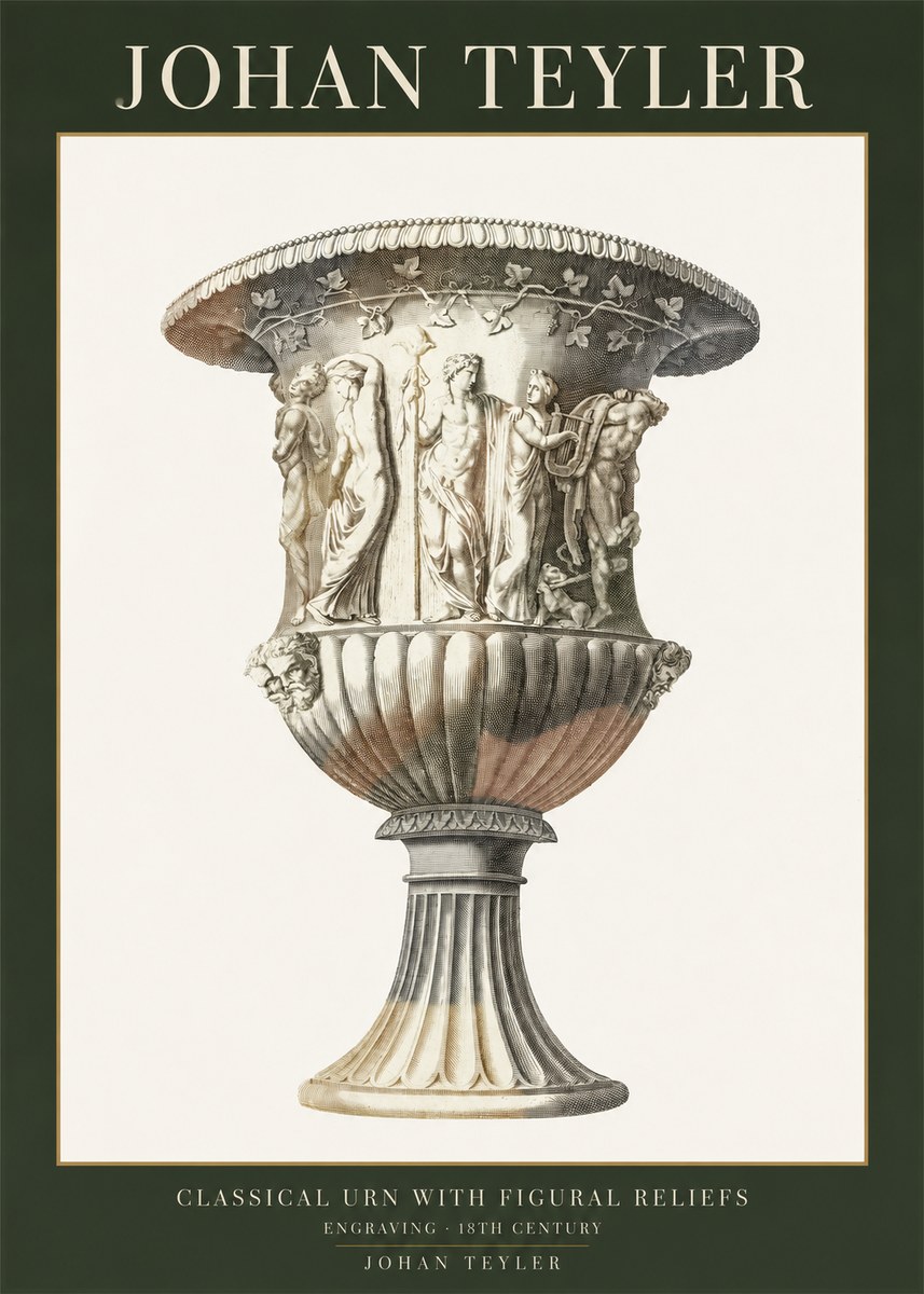 Johan Teyler Classical Urn with Figural Reliefs II No1 - Poster