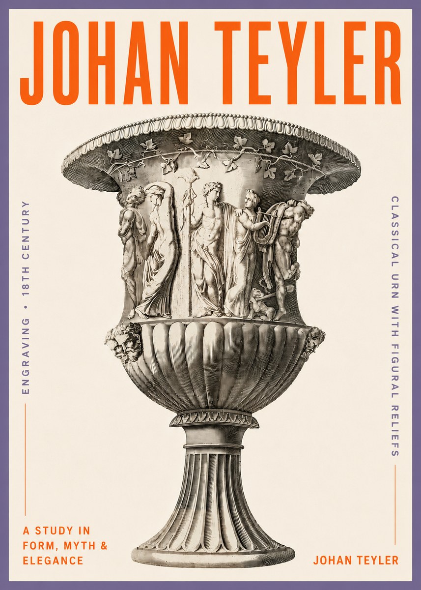 Johan Teyler Classical Urn with Figural Reliefs II No5 - Poster