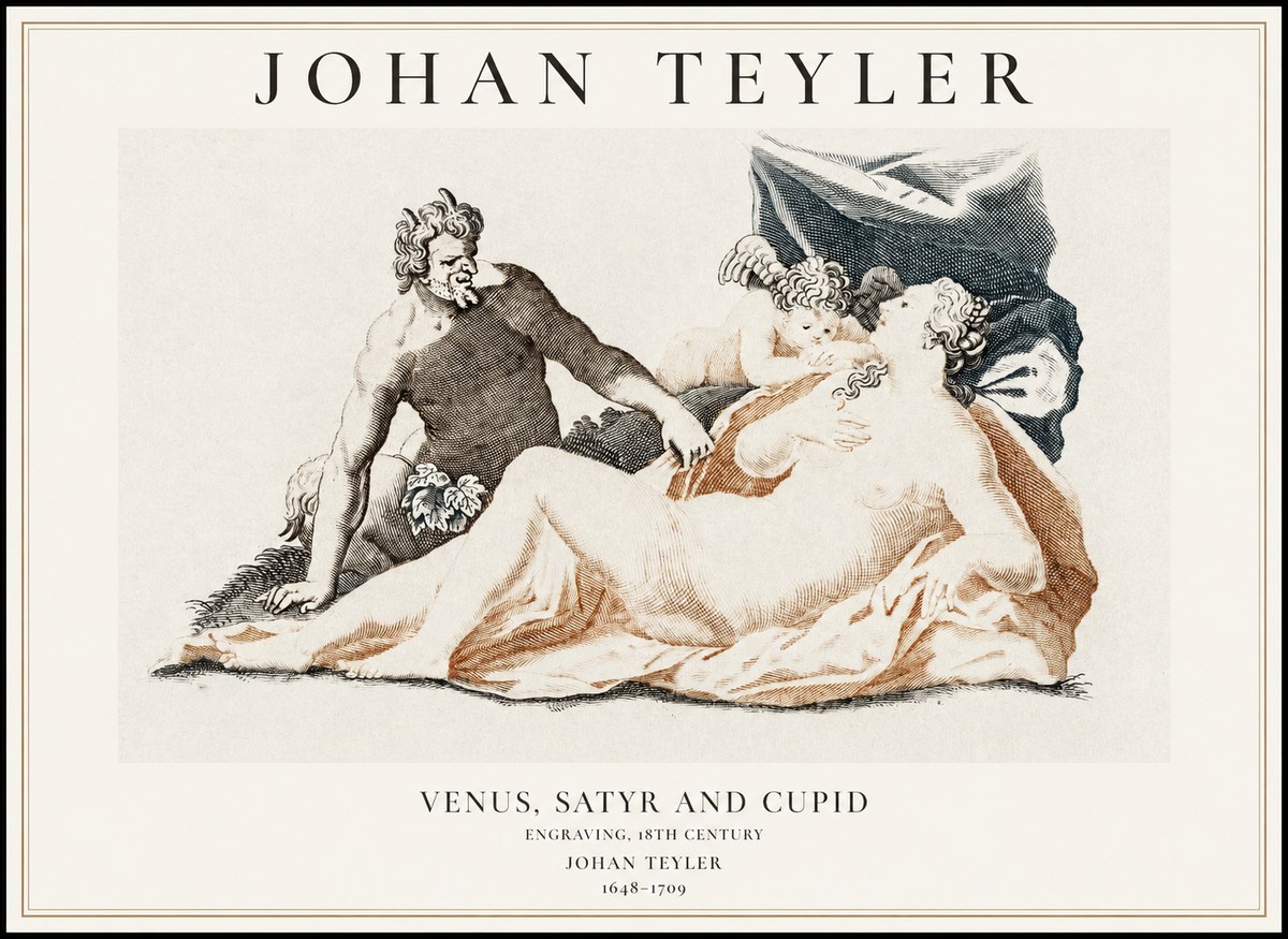 Johan Teyler Venus, Satyr and Cupid No1 - Poster