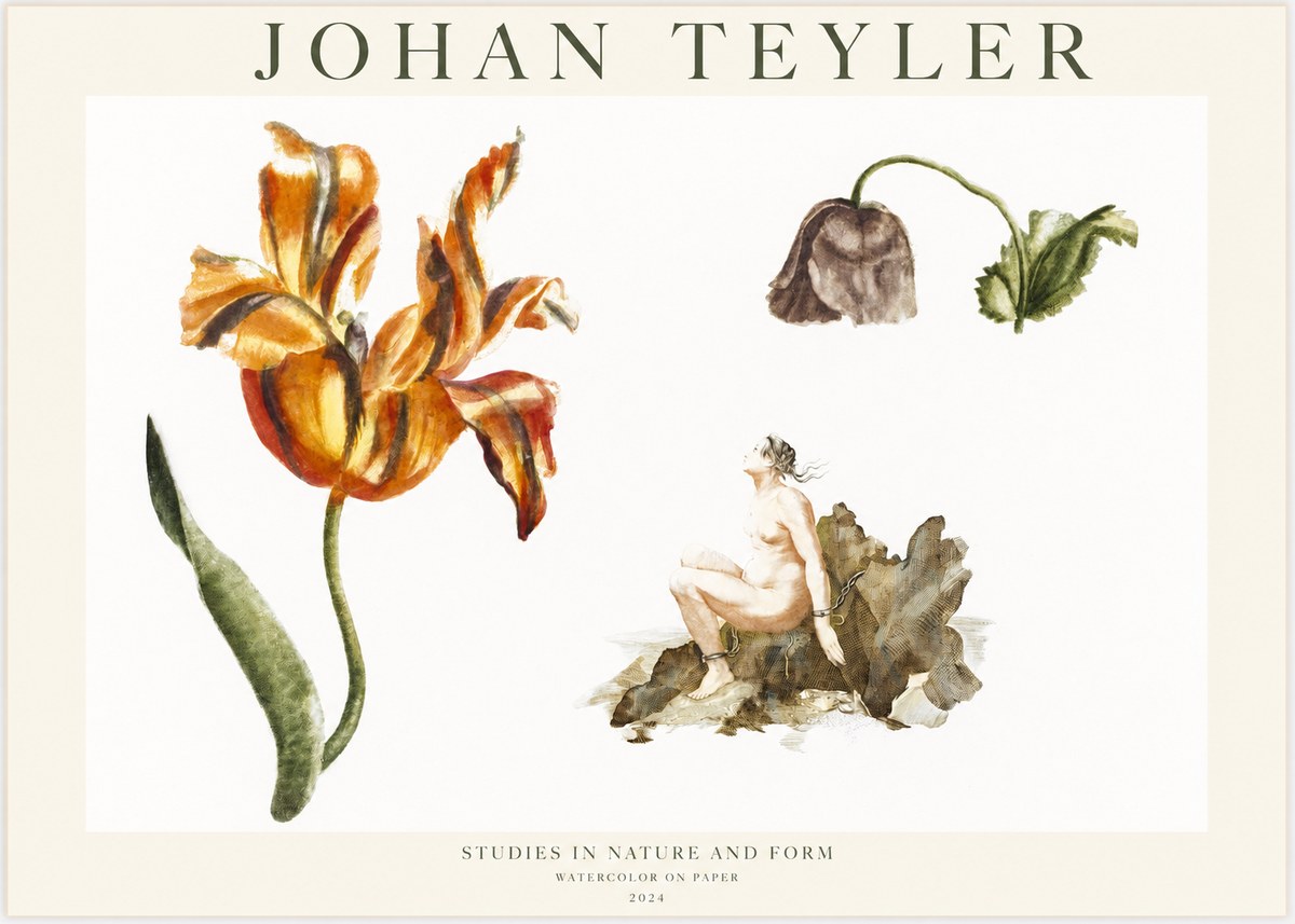 Johan Teyler Botanical Studies & Figurative Composition No2 - Poster