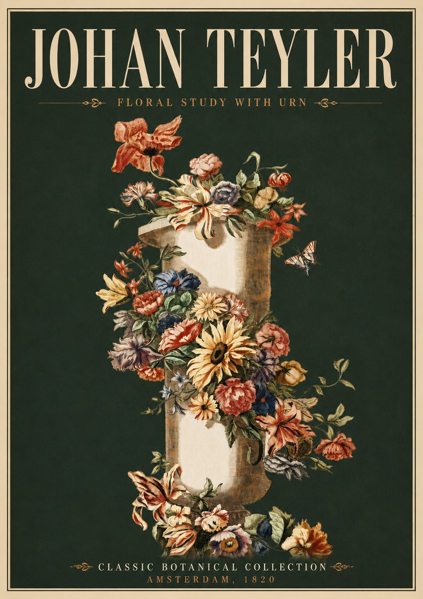 Johan Teyler Floral Study with Urn No6 - Poster