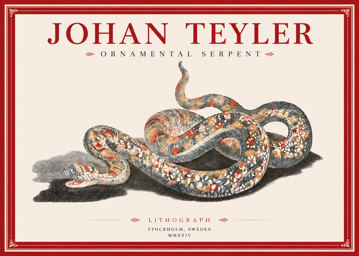 Johan Teyler Ornamental Serpent No3 - Poster