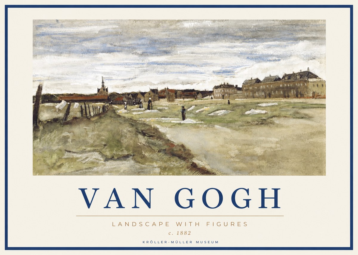 Van Gogh Landscape with Figures No2 - Poster