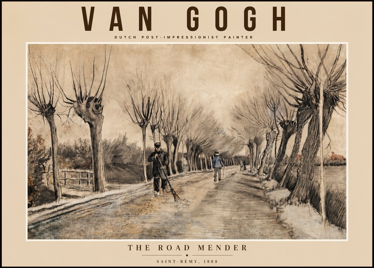 Van Gogh The Road Mender I No3 - Poster