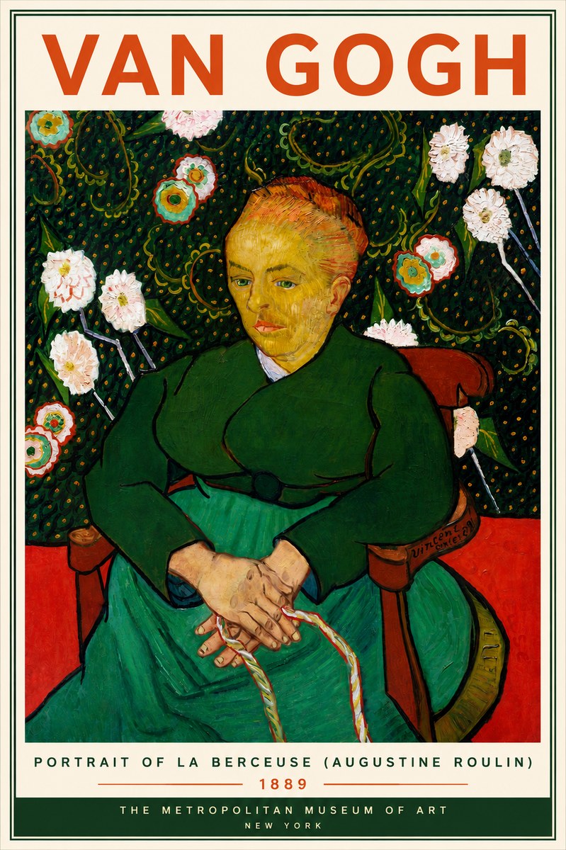 Van Gogh Portrait of La Berceuse (Augustine Roulin) No5 - Poster