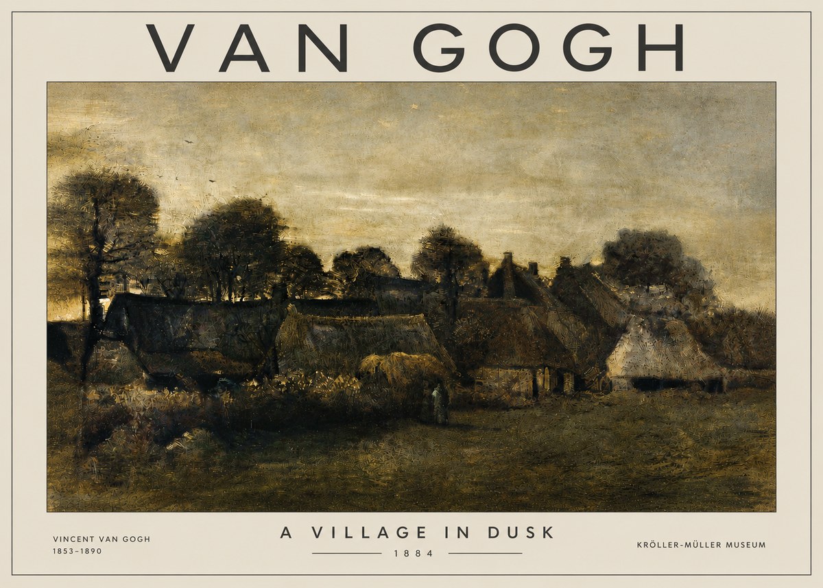 Van Gogh A Village in Dusk No3 - Poster
