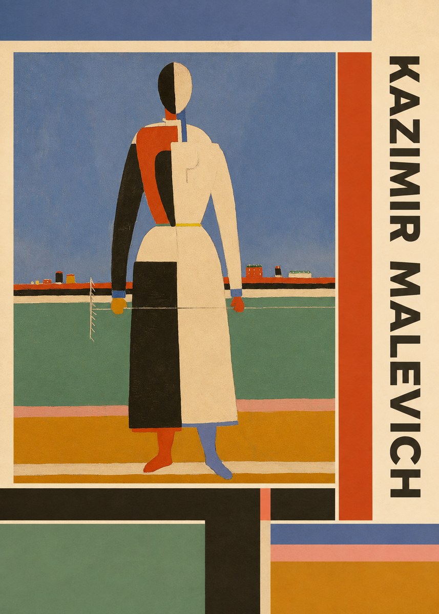 Kazimir Malevich Woman with a Rake No2 - Poster