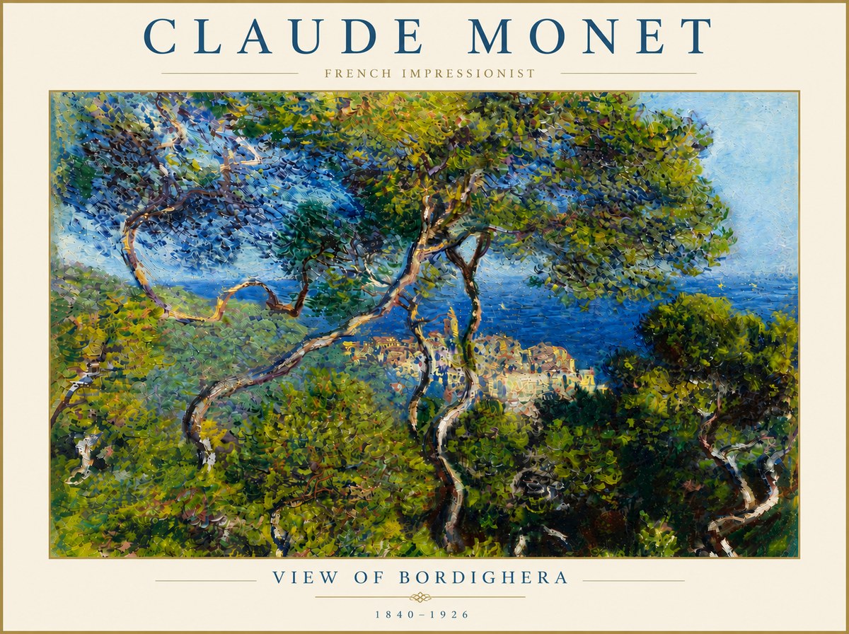 Monet View of Bordighera No6 - Poster
