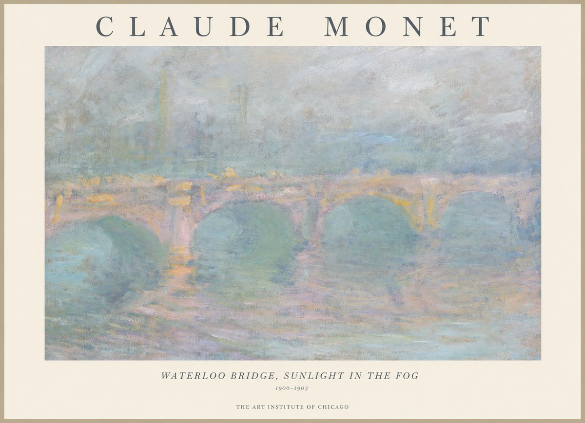 Monet Waterloo Bridge, Sunlight in the Fog I No1 - Poster