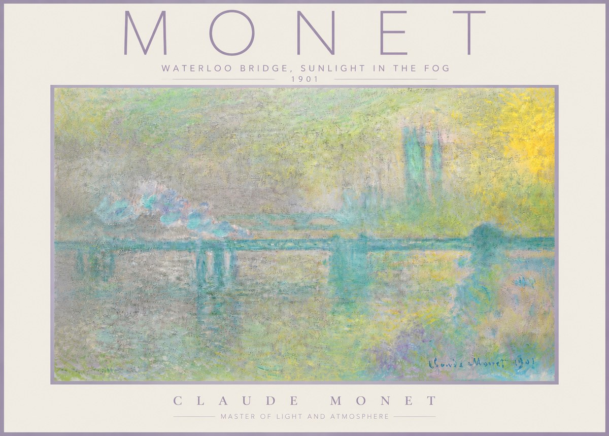 Monet Waterloo Bridge, Sunlight in the Fog II No4 - Poster