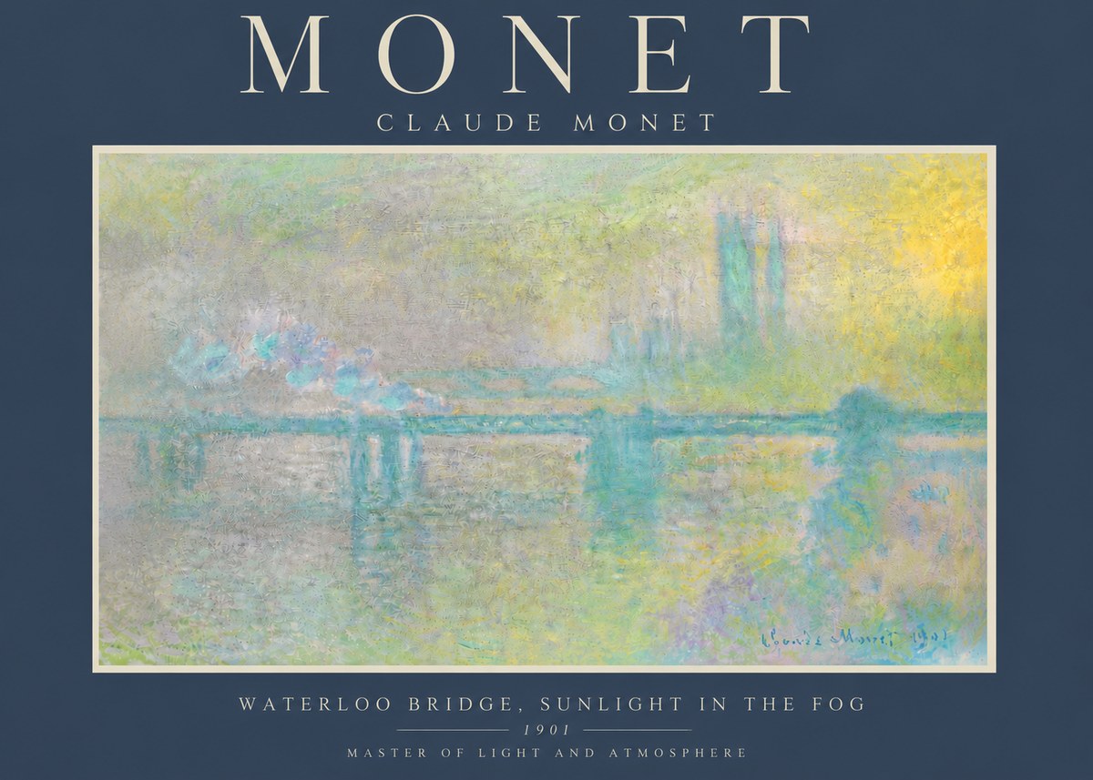 Monet Waterloo Bridge, Sunlight in the Fog II No6 - Poster