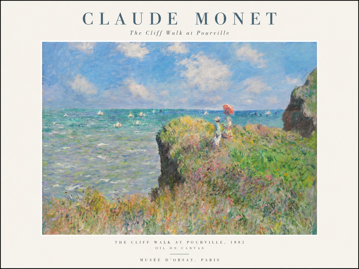 Monet The Cliff Walk at Pourville No1 - Poster