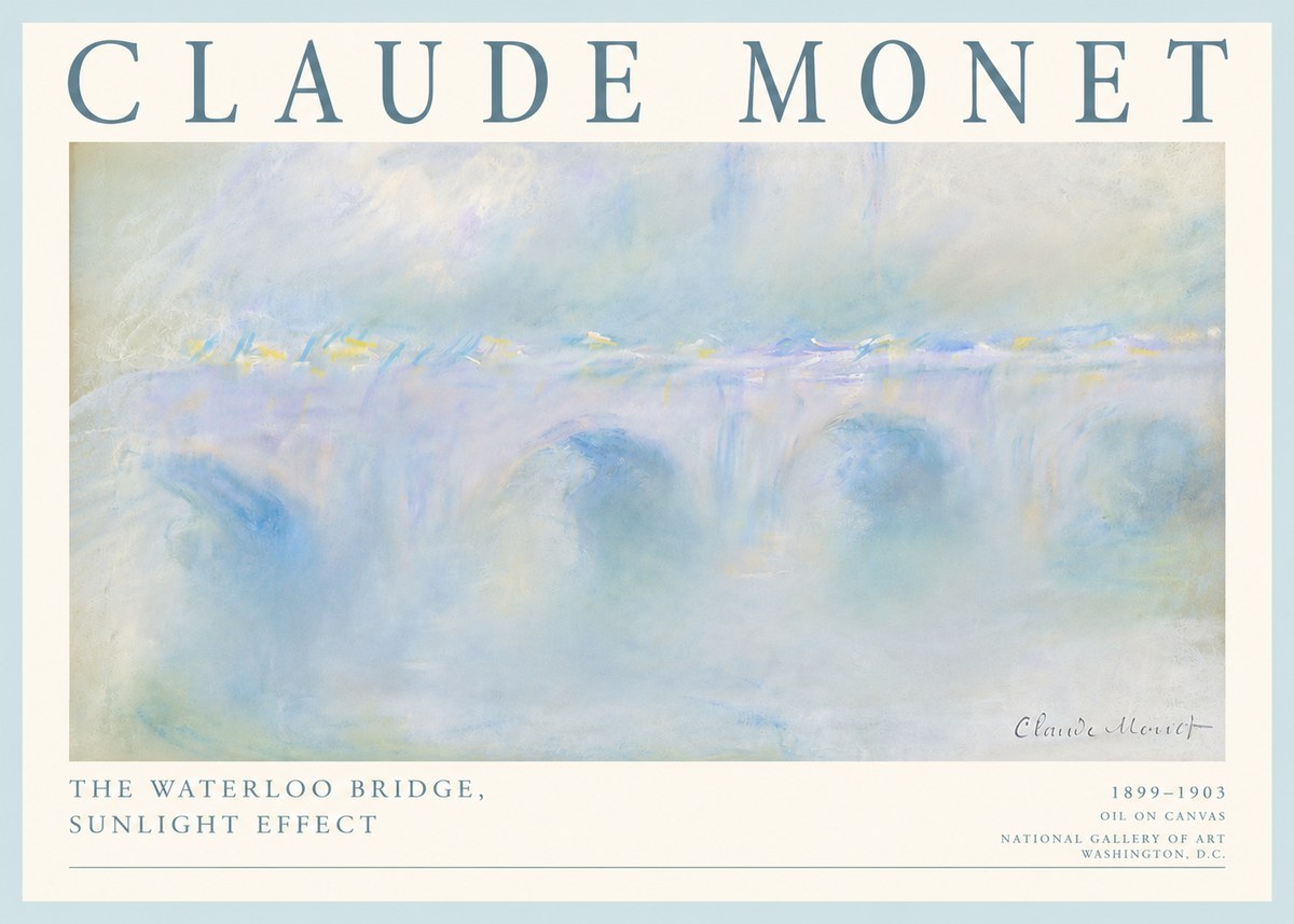 Monet The Waterloo Bridge, Sunlight Effect No4 - Poster