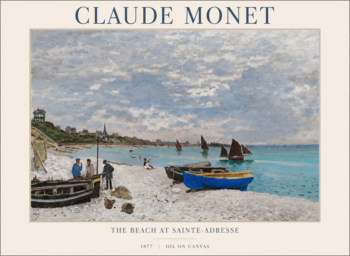Monet The Beach at Sainte-adresse I No1 - Poster