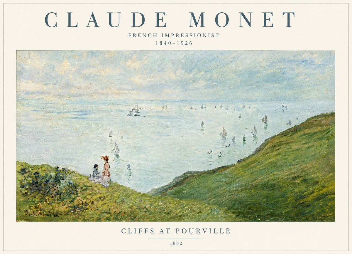 Monet Cliffs at Pourville I No6 - Poster