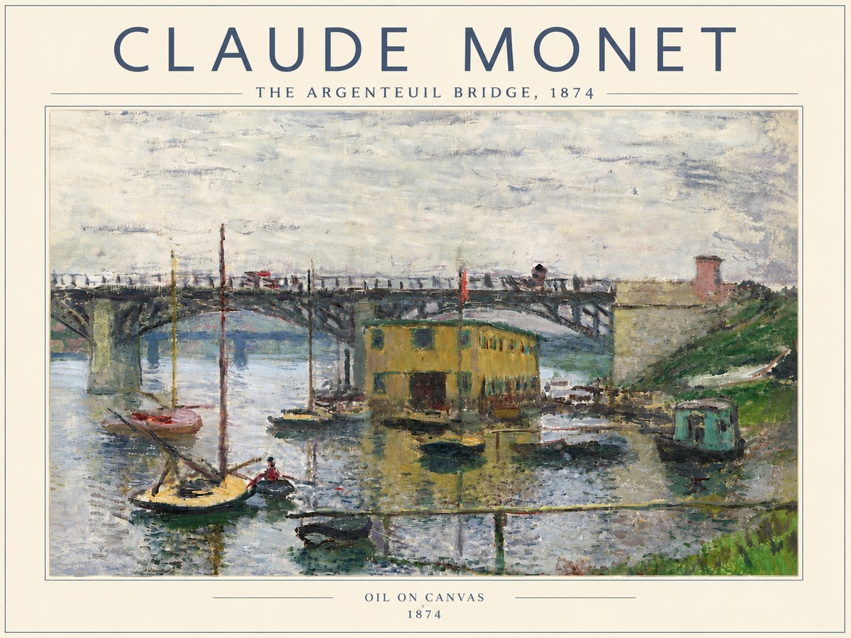 Monet The Argenteuil Bridge No6 - Poster