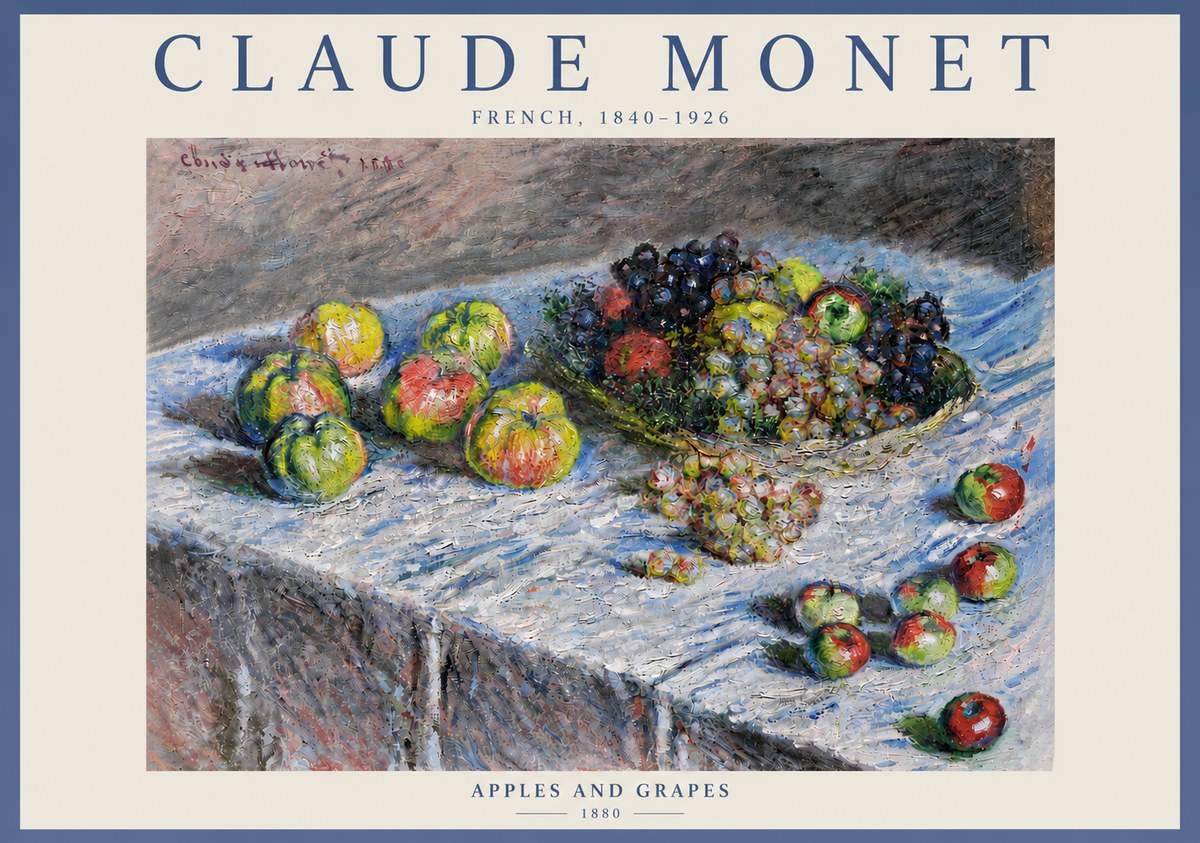 Monet Apples and Grapes No5 - Poster