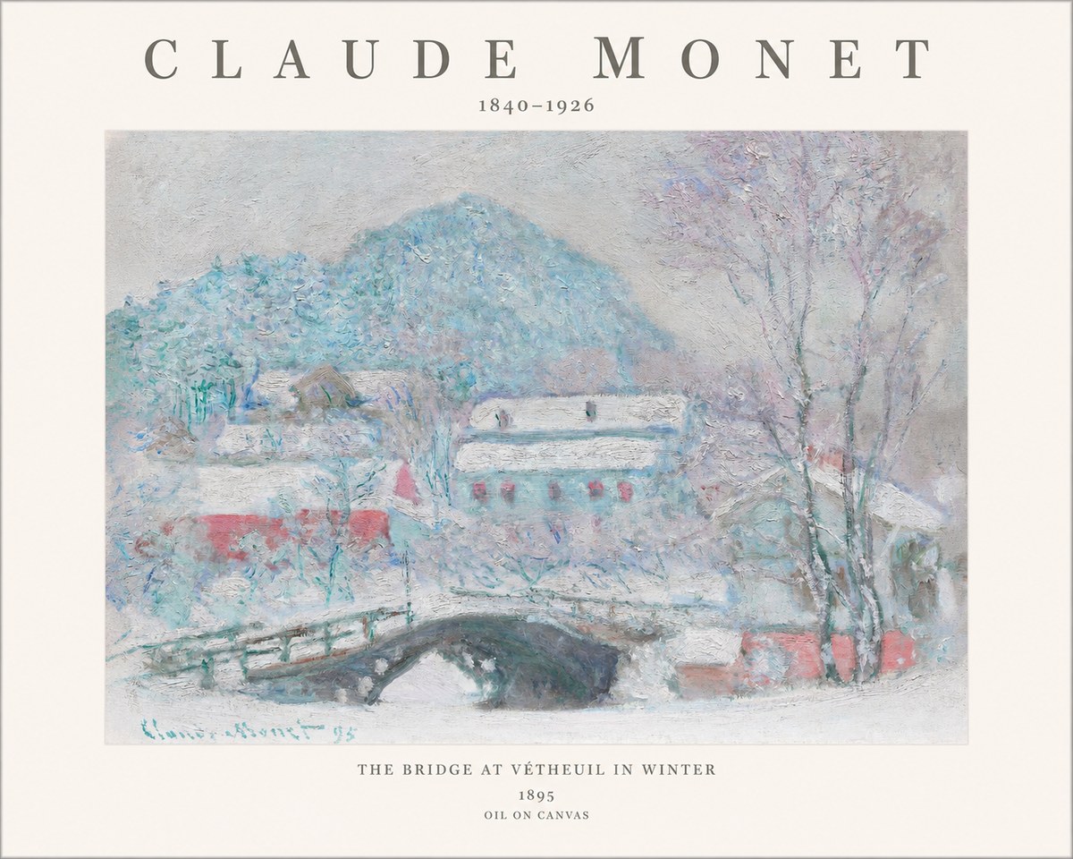 Monet The Bridge at Vétheuil in Winter No1 - Poster