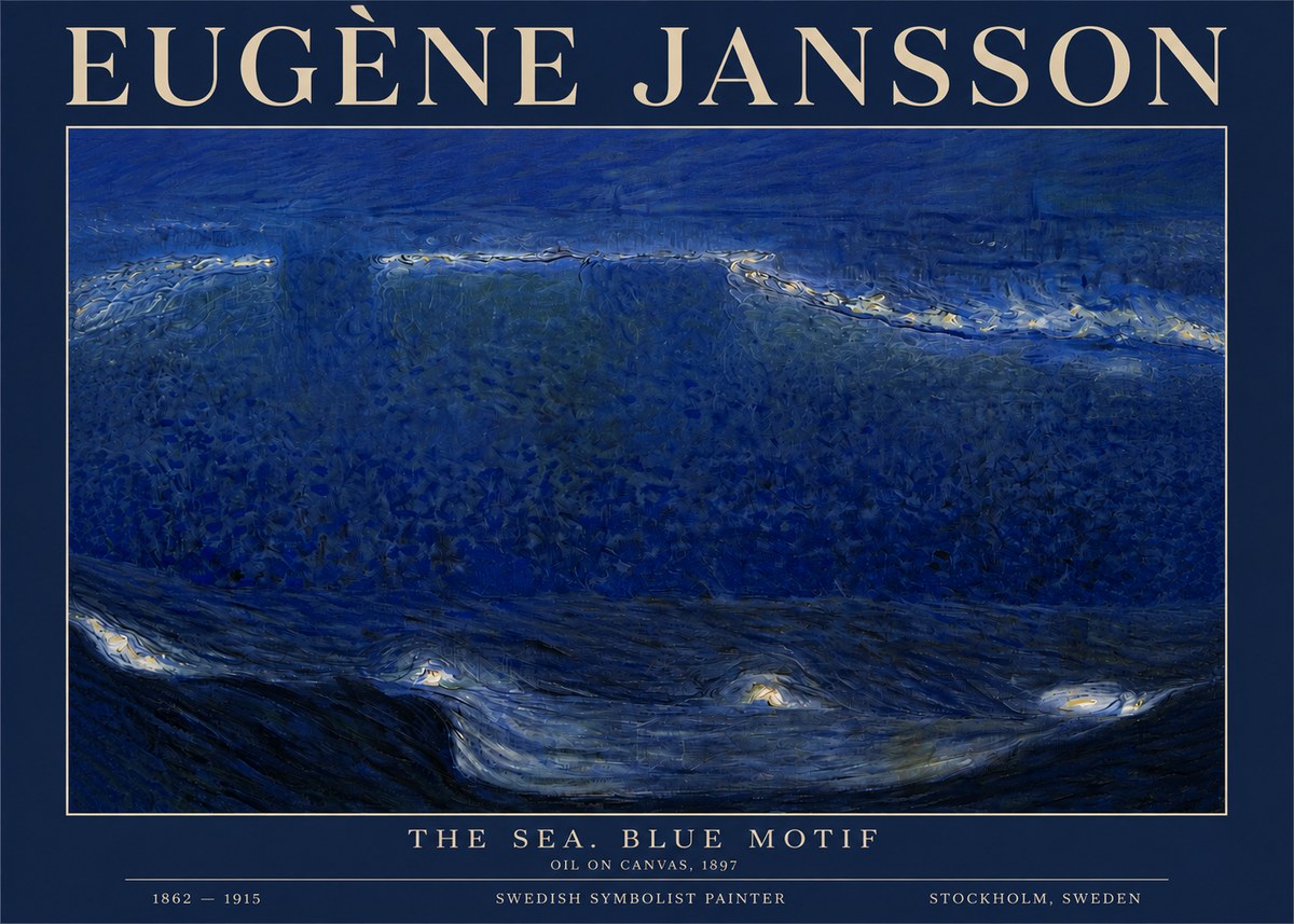 Eugène Jansson The Sea. Blue Motif No3 - Poster