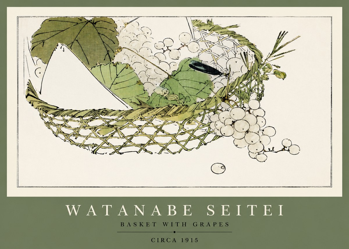 Watanabe Seitei Basket with Grapes No2 - Poster