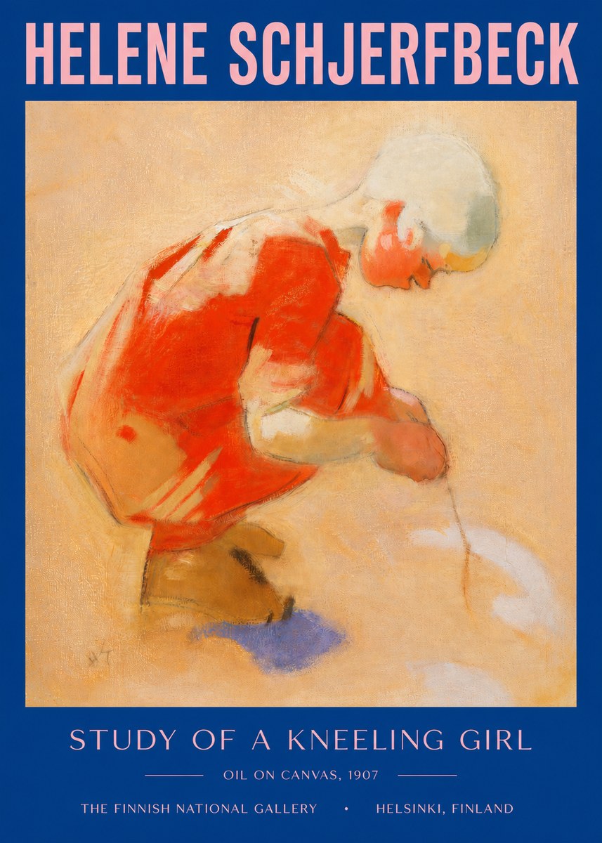 Helene Schjerfbeck Study of a Kneeling Girl No3 - Poster