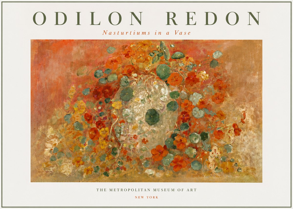 Odilon Redon Nasturtiums in a Vase No3 - Poster