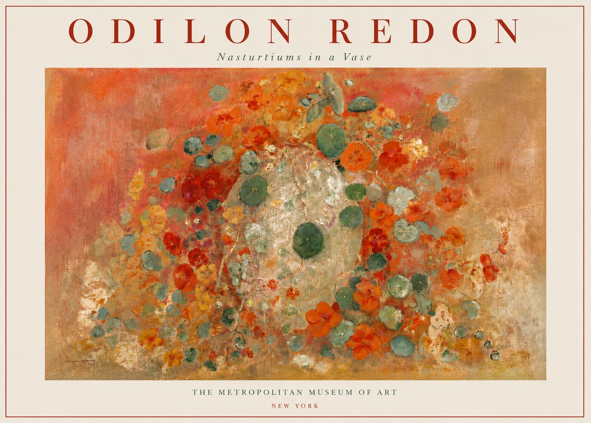 Odilon Redon Nasturtiums in a Vase No6 - Poster